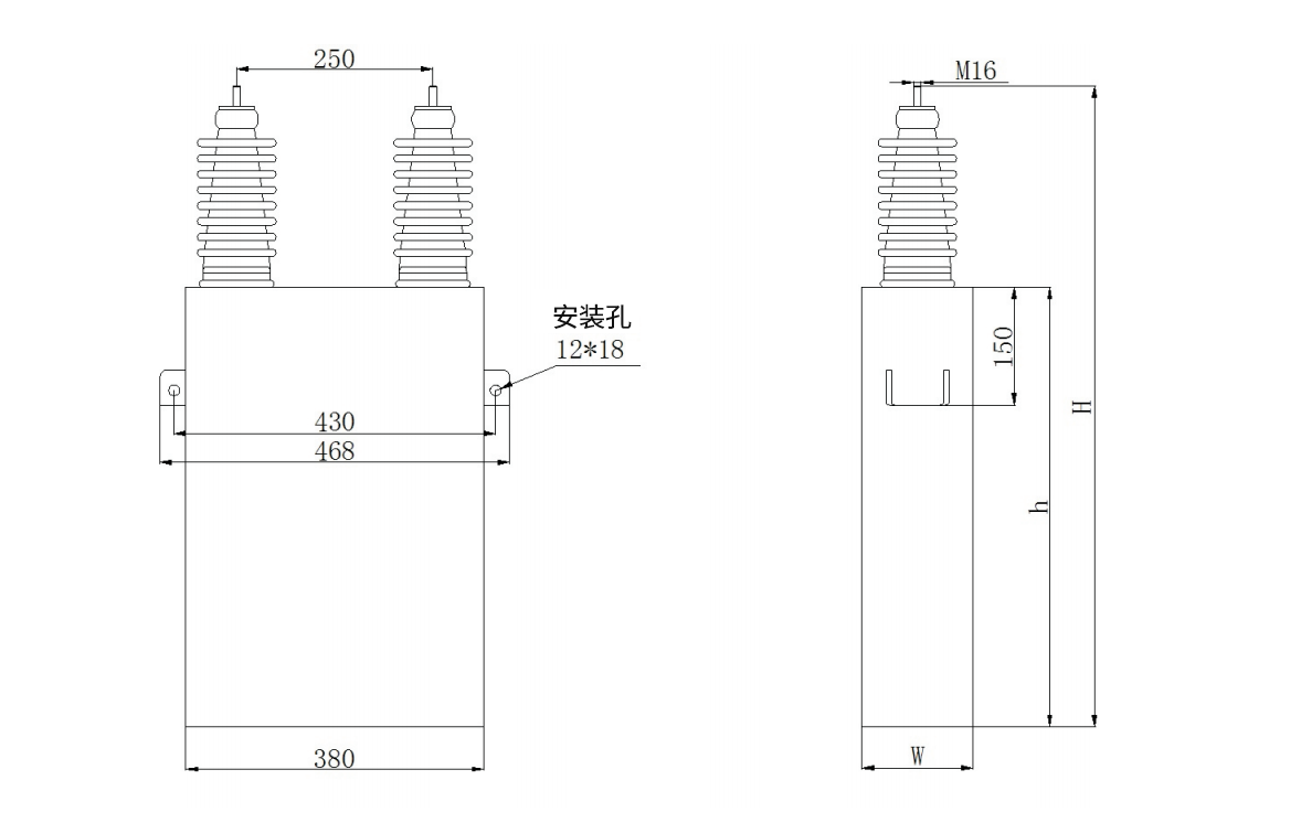高压电容器外形尺寸